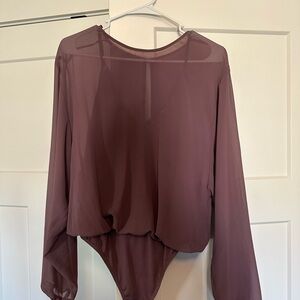 Express Mauve Sheer Bodysuit